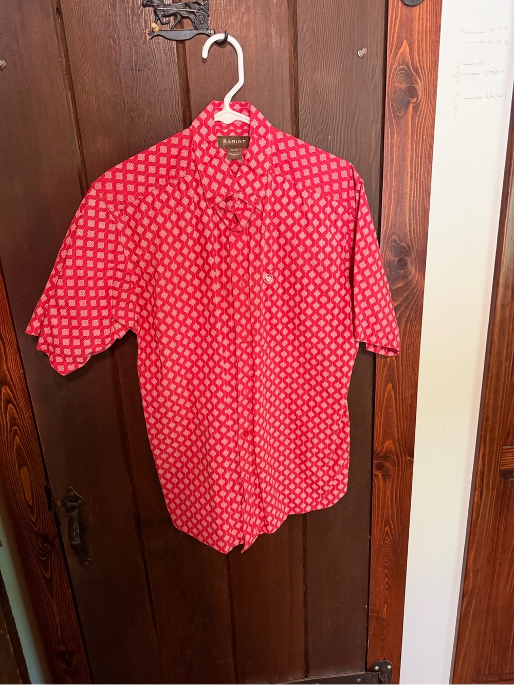 Ariat Red Geometric Short-Sleeve Button-Down Shirt